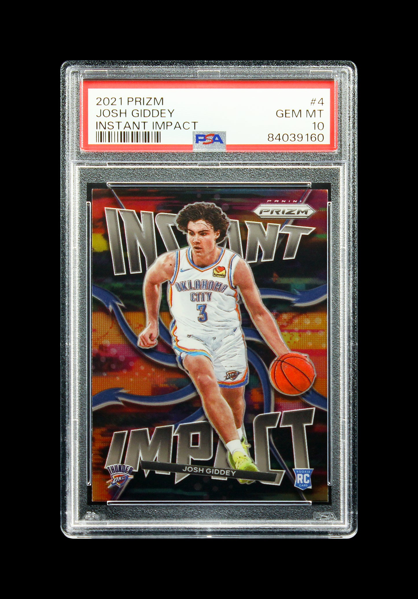 2021 Josh Giddy Panini Prizm Instant Impact RC Rookie #4 PSA 10 Gem Mint