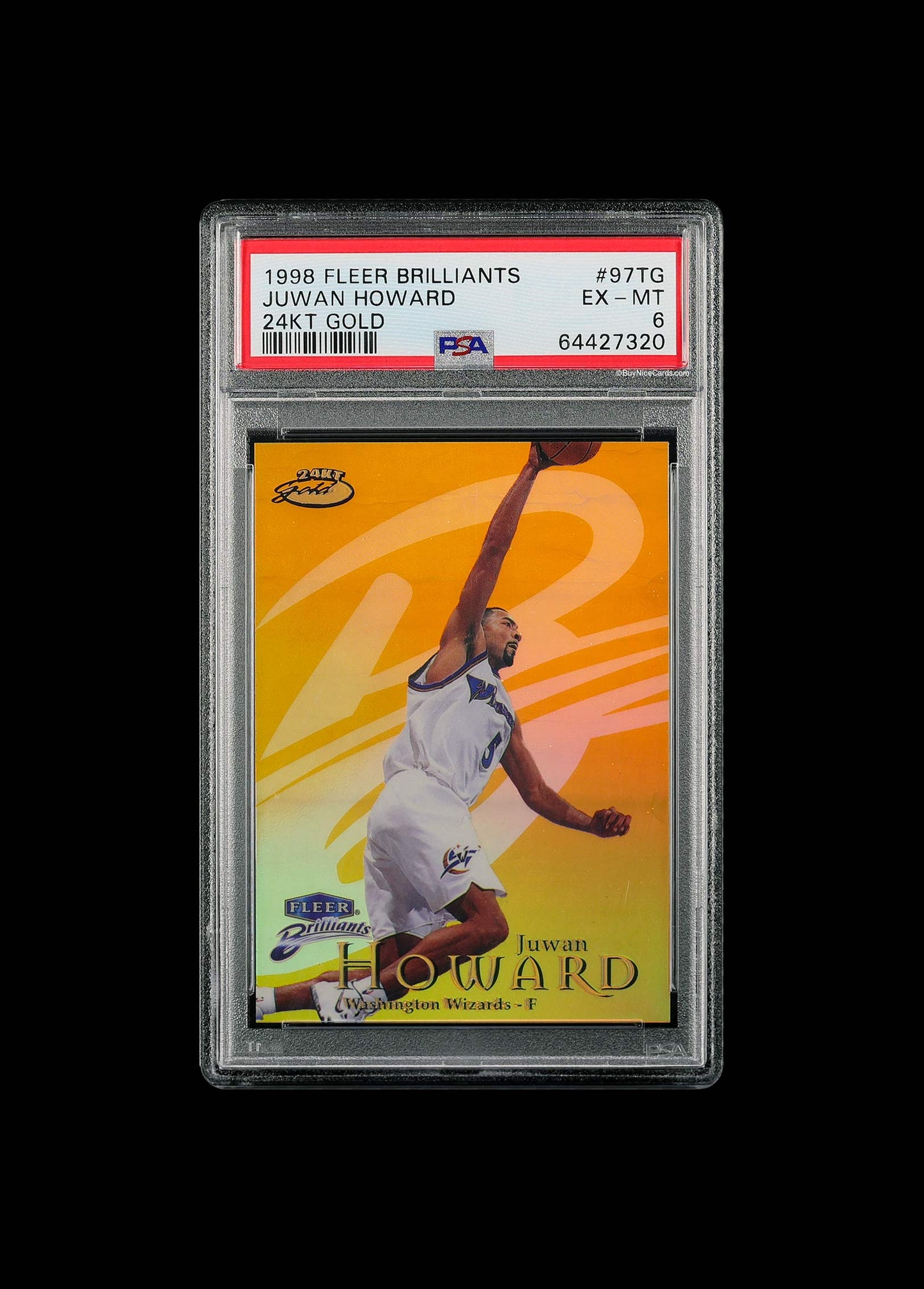 1998 Juwan Howard Fleer Brilliants 24k Gold Jersey #5/24 #97TG PSA 6