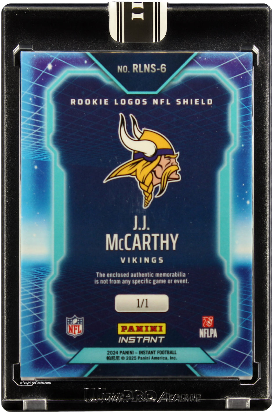 2024 J.J. McCarthy Panini Instant Rookie RC Logo Shields 1/1 # RLNS-6