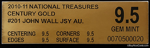 2010-11 John Wall Panini National Treasures Gold RC Rookie Patch Auto /25 BGS 9.5