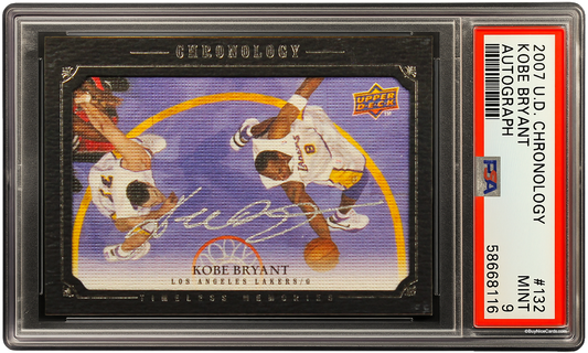 2007 Kobe Bryant Upper Deck Chronology Timless Memories Auto /99 # 132 PSA 9 Mint