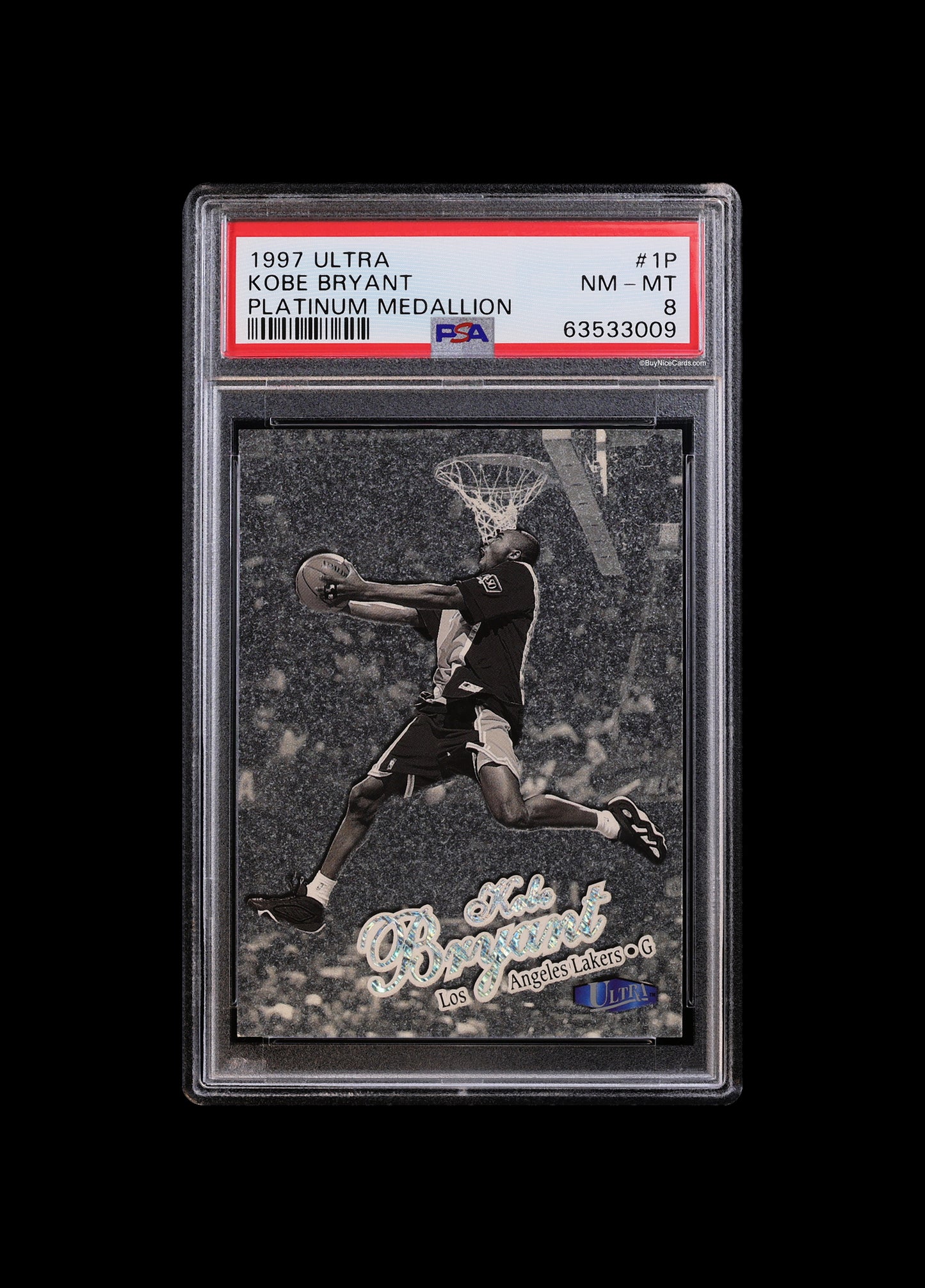 1997 Kobe Bryant Fleer Ultra Platinum Medallion /100 #1P PSA 8 NM-MT
