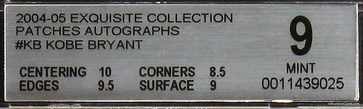 2004-05 Kobe Bryant Upper Deck Exquisite Collection Patch Auto /100 #KB BGS 9 Mt