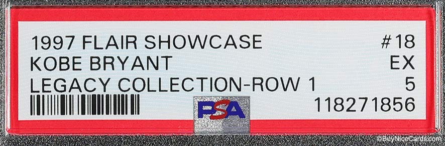 1997 Kobe Bryant Flair Showcase Legacy Collection Row 1 Jersey #8/100 PSA 5 EX