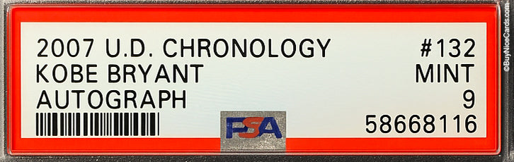 2007 Kobe Bryant Upper Deck Chronology Timless Memories Auto /99 # 132 PSA 9 Mint