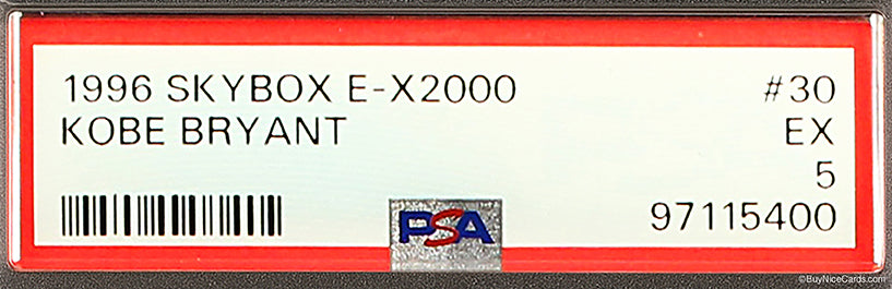 1996 Kobe Bryant Skybox E-X2000 RC Rookie #30 PSA 5 EX