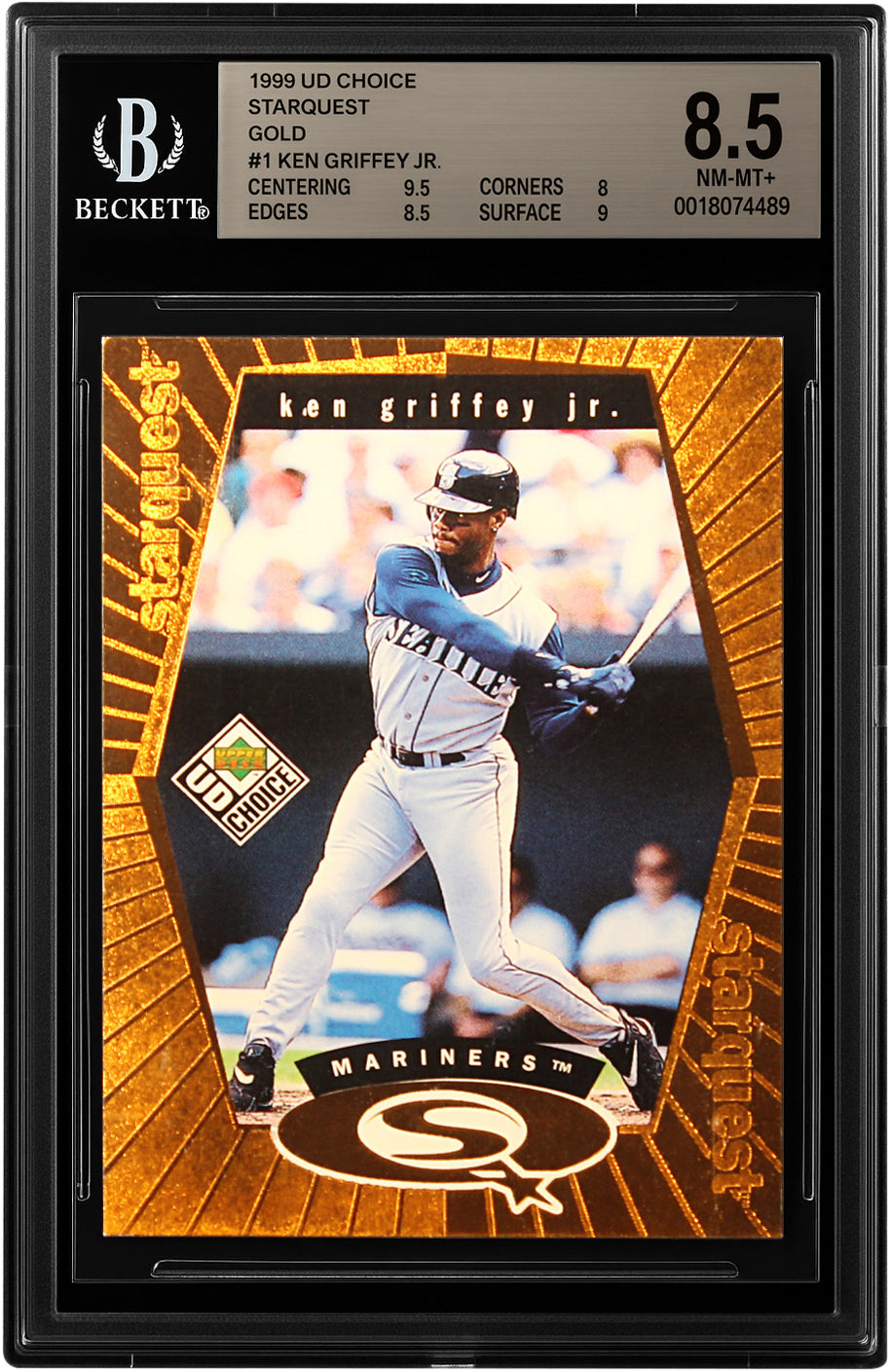 1999 Ken Griffey Upper Deck Choice Starquest Gold SP /100 # 1 BGS 8.5