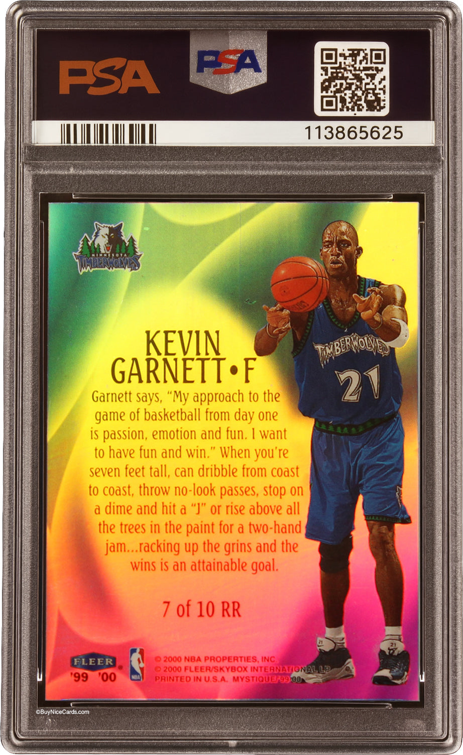 1999 Kevin Garnett Fleer Mystique Raise the Roof SP /100 # 7 PSA 7 NM