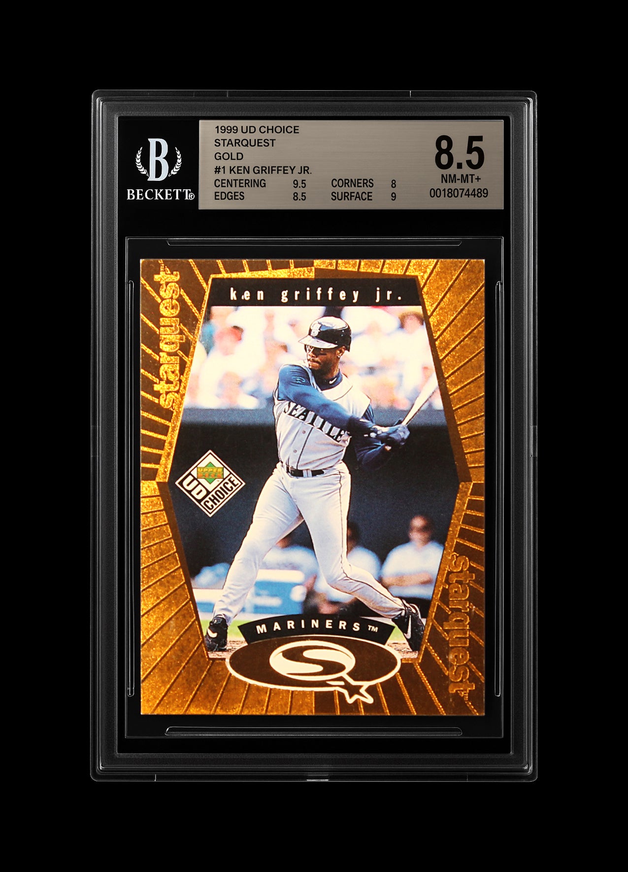 1999 Ken Griffey Upper Deck Choice Starquest Gold SP /100 # 1 BGS 8.5
