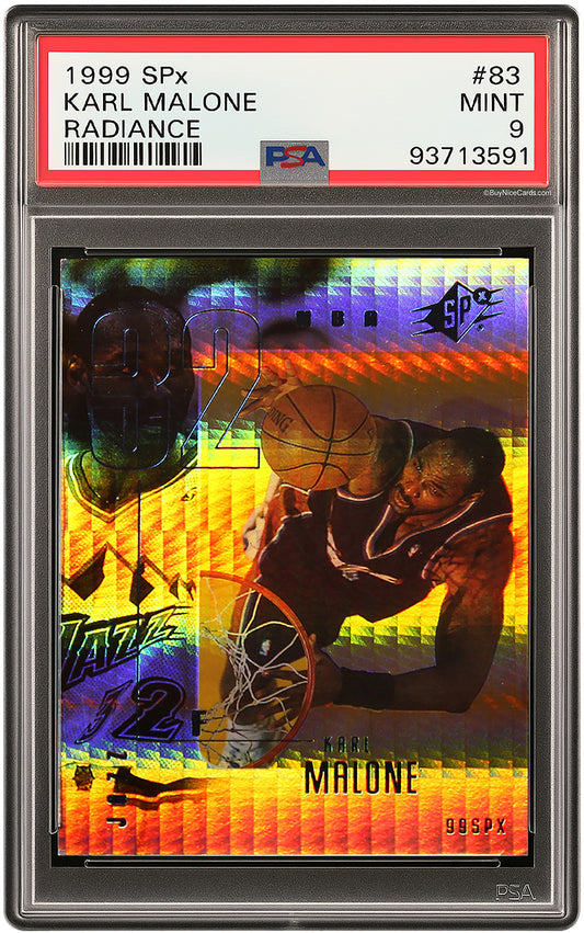 1996 Karl Malone Upper Deck SPx Radiance SP /100 # 83 PSA 9 Pop 2 none Higher
