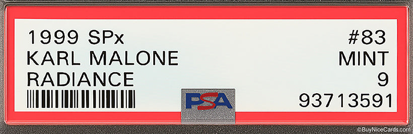 1996 Karl Malone Upper Deck SPx Radiance SP /100 # 83 PSA 9 Pop 2 none Higher