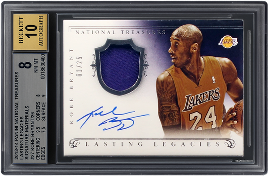 2013-14 Kobe Bryant Panini National Treasures Lasting Legacies Auto /25 #27 BGS 8.5