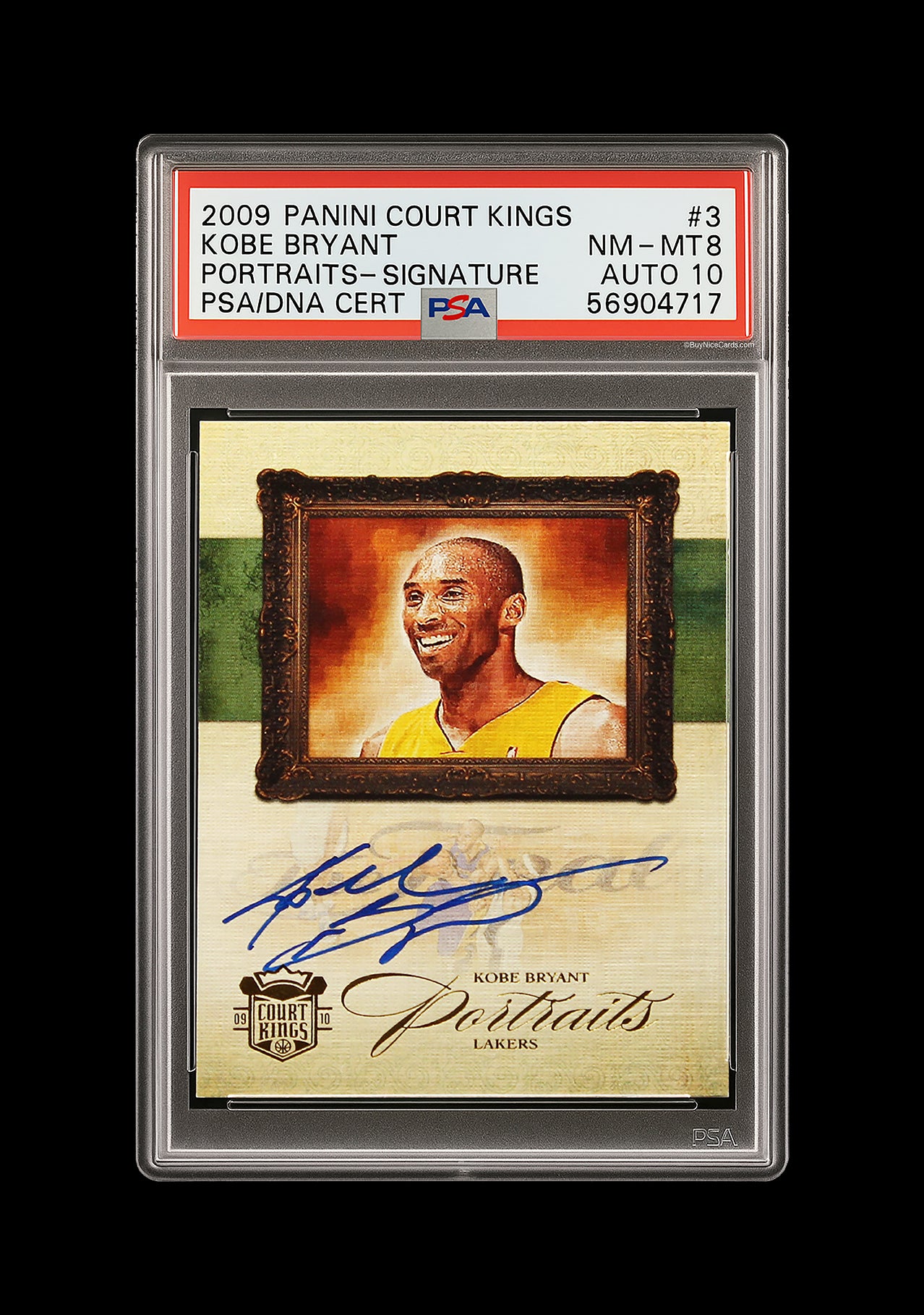 2009 Kobe Bryant Panini Court Kings Portraits Signature SP Auto /49 PSA 8 / 10