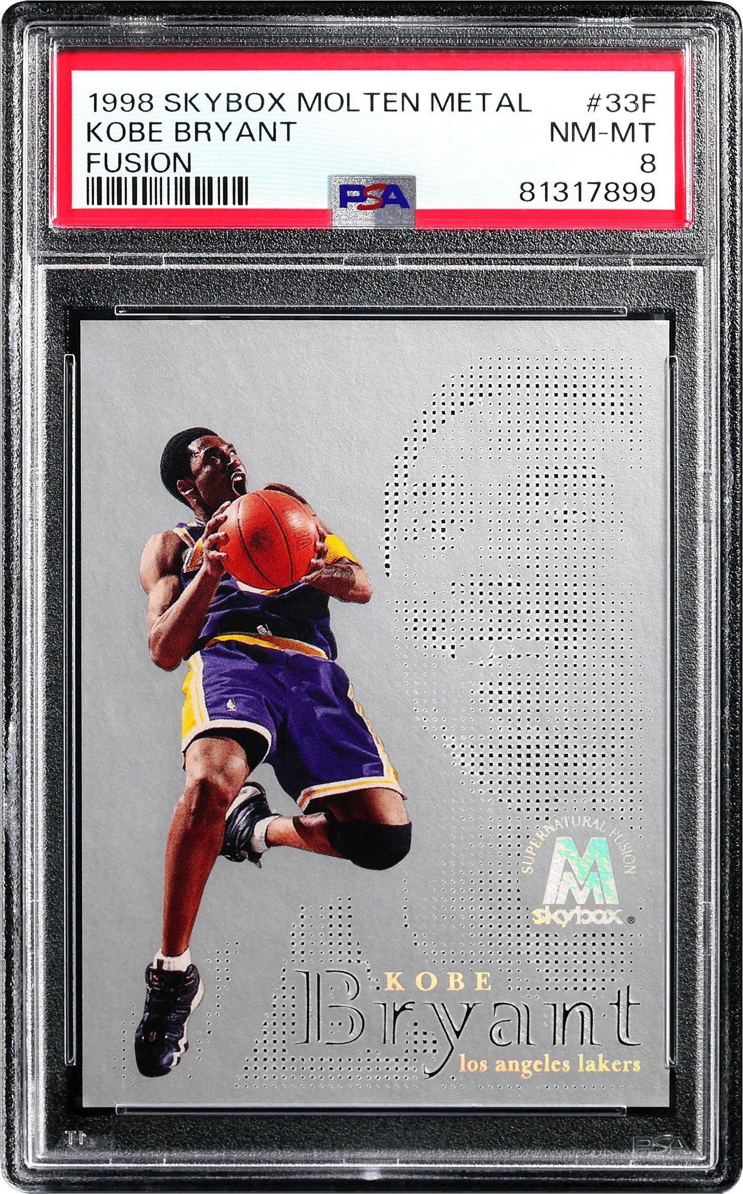 1998 Kobe Bryant Fleer Skybox Molten Metal Fusion /250 #33F PSA 8