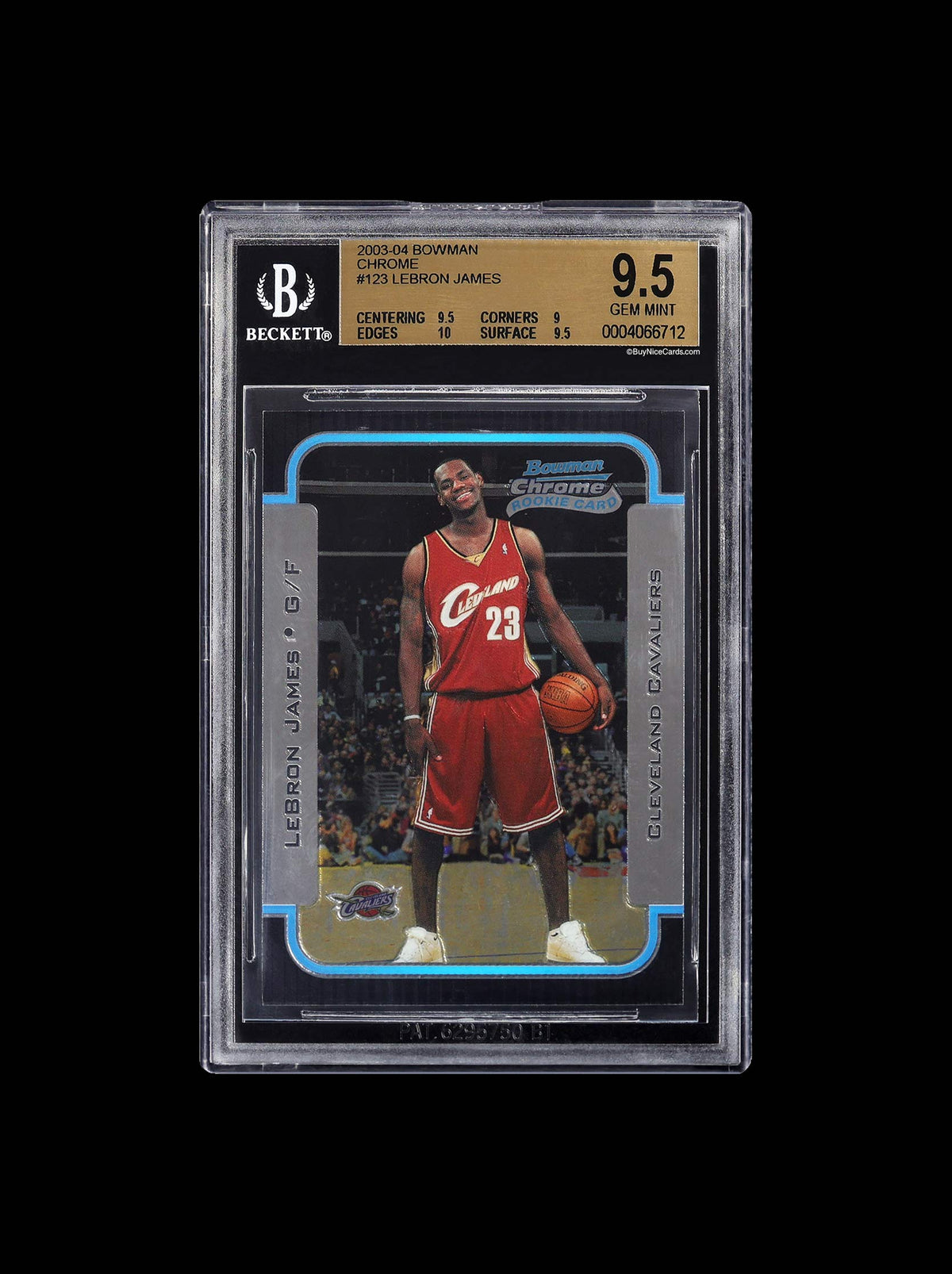 2003-04 Lebron James Bowman Chrome RC Rookie #123 BGS 9.5 with 10 Edges