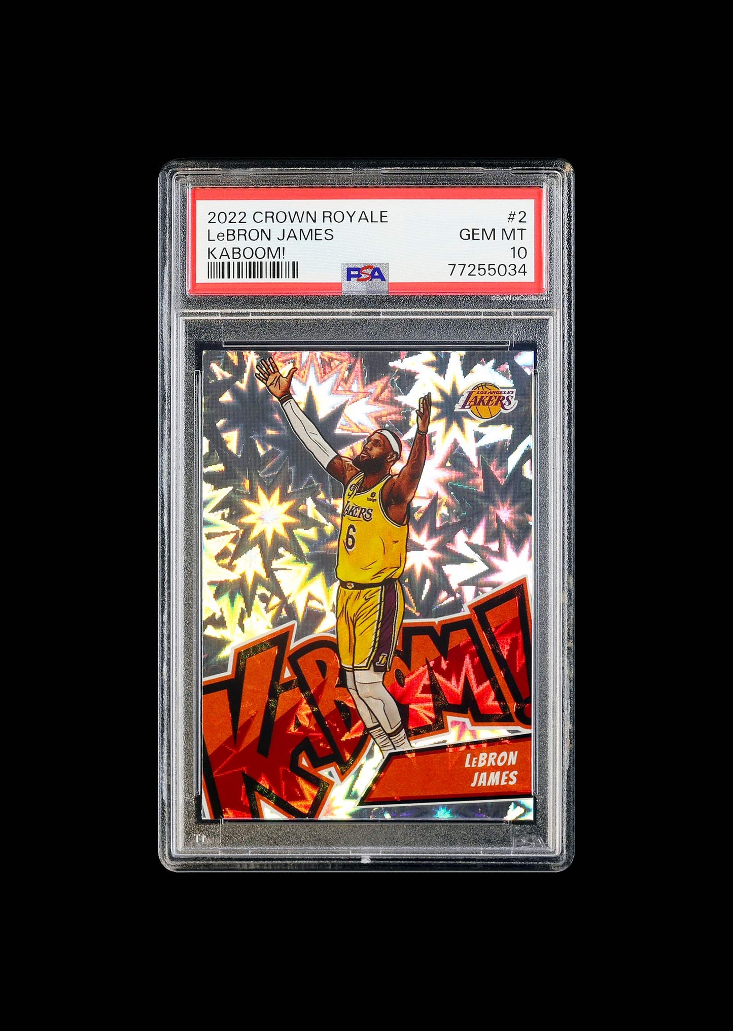 2022 Lebron James Panini Crown Royale Kaboom! SSP #2 PSA 10 Gem Mint