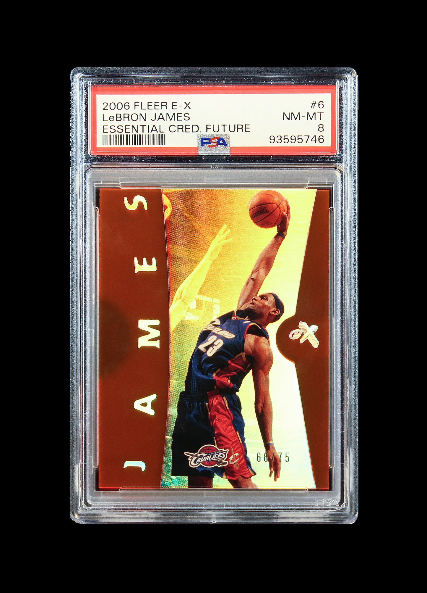 2006 Lebron James Fleer E-X Essential Credentials Future SP /75 #6 PSA 8 NM-MT