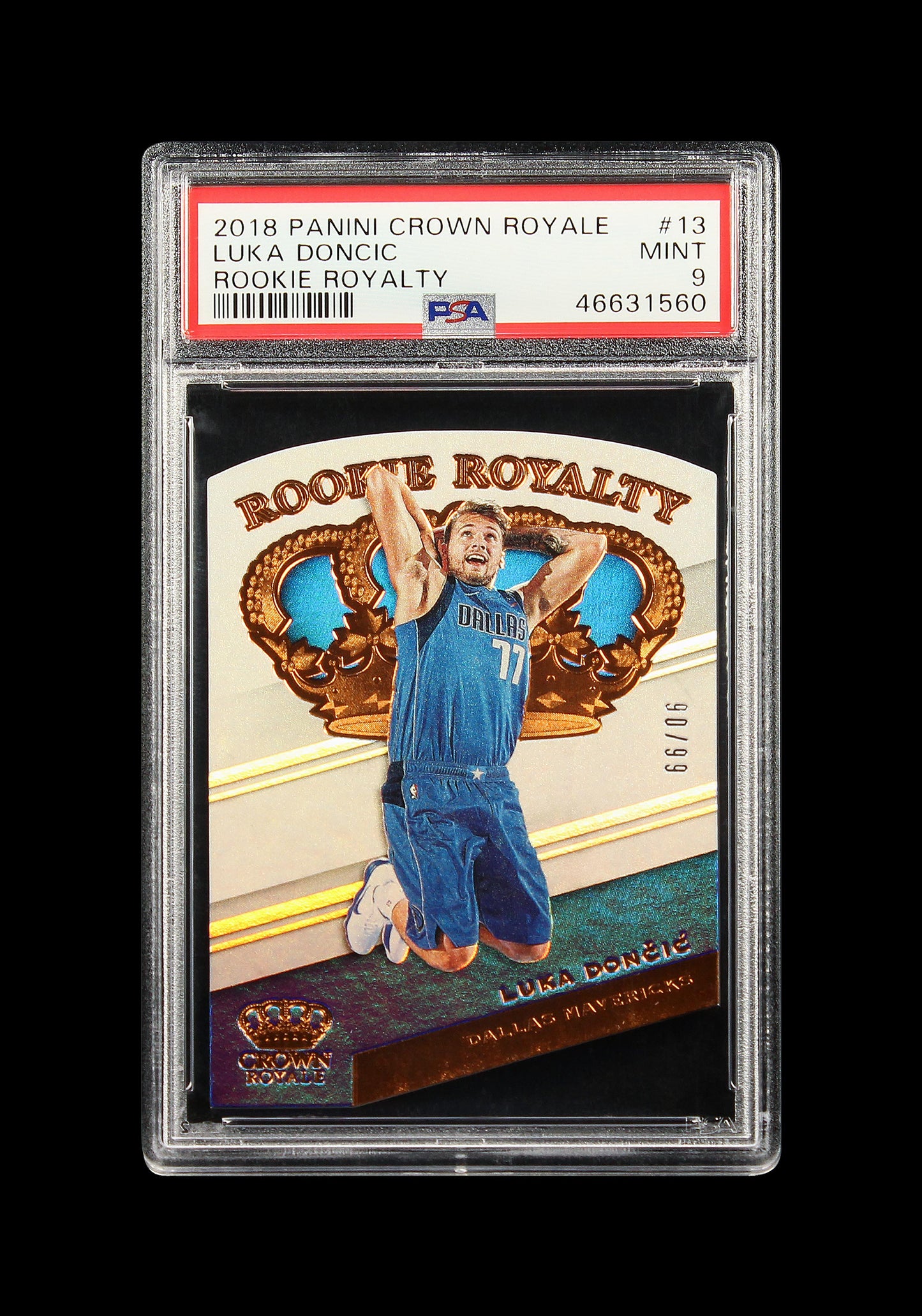 2018 Luka Doncic Panini Crown Royale RC Rookie Royalty #13 PSA 9 Mint