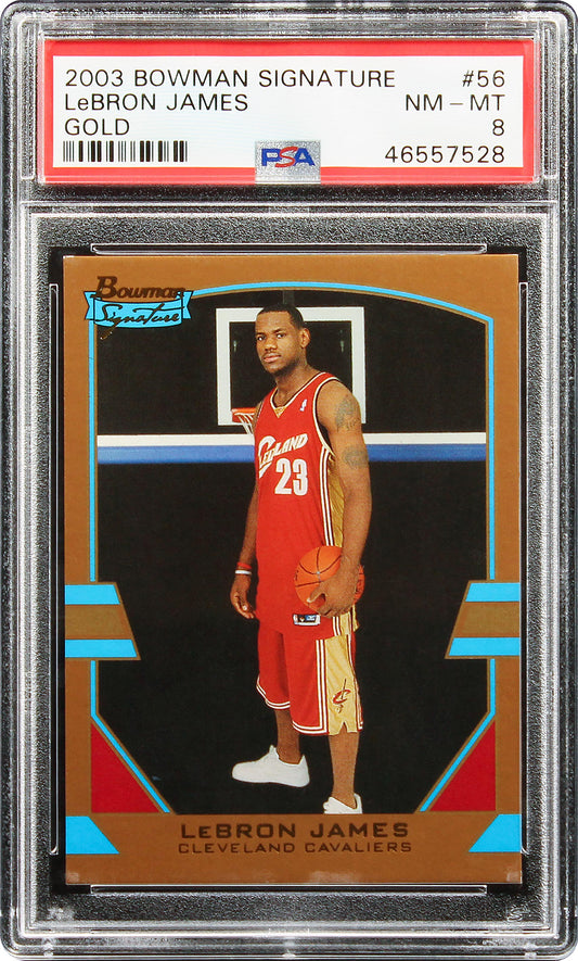 2003 Lebron James Bowman Signature Gold /99 RC Rookie #56 PSA 8 Mint