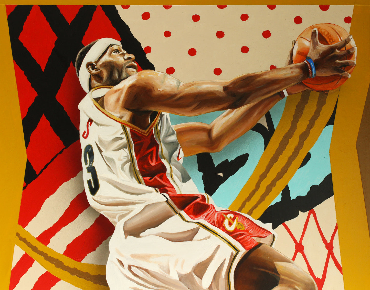 3. Bron Chrome Gold, 2025 by Kevin 'Ohnoes' Gold - Acrylic on Wood Panel in Tasmanian Wood Frame