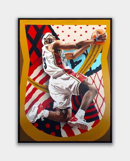 3. Bron Chrome Gold, 2025 by Kevin 'Ohnoes' Gold - Acrylic on Wood Panel in Tasmanian Wood Frame
