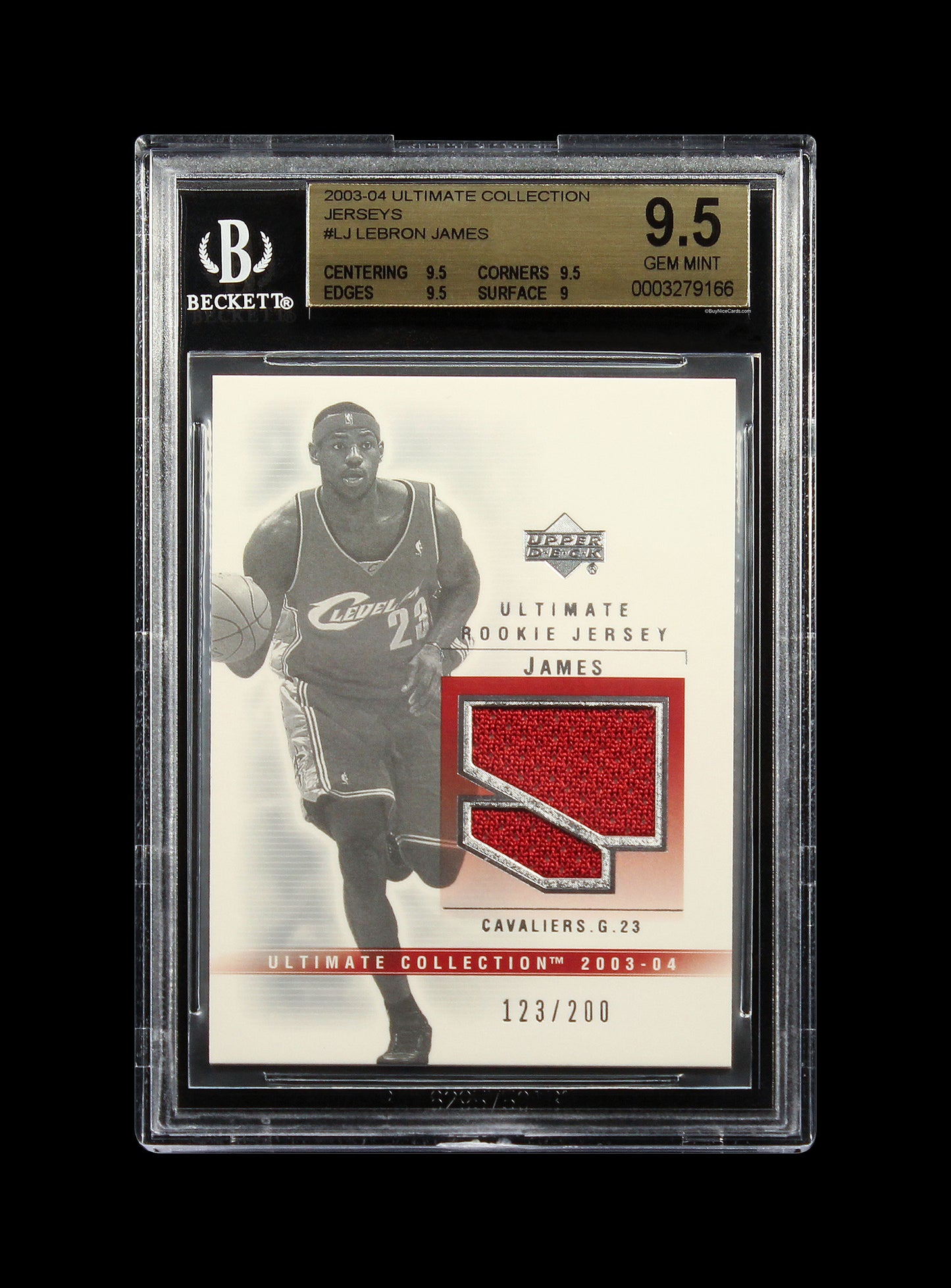 2003-04 LeBron James UD Ultimate Collection Jerseys RC Rookie /200 #LJ BGS 9.5