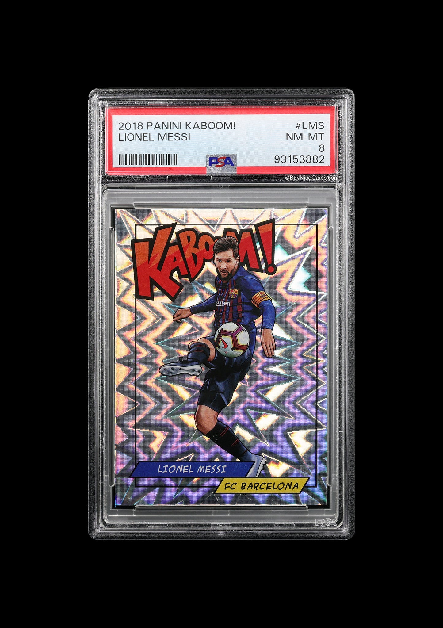 2018 Lionel Messi Panini Kaboom SP #LMS PSA 8 NM-MT