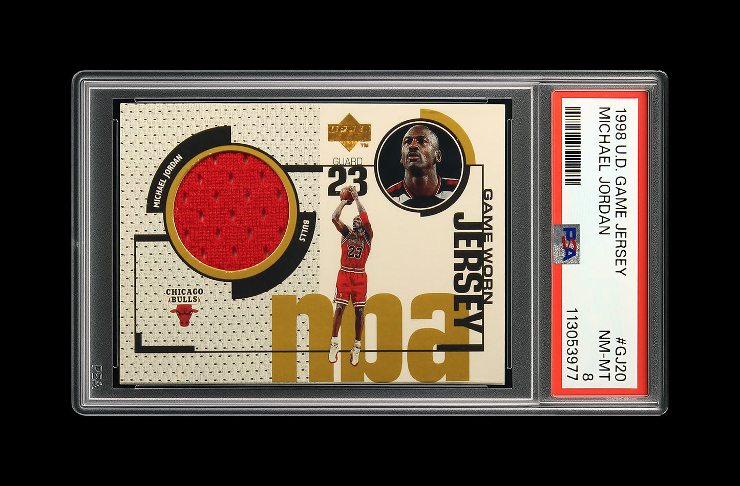 1998 Michael Jordan Upper Deck Game Jersey Game Worn Patch SP # GJ2- PSA 8