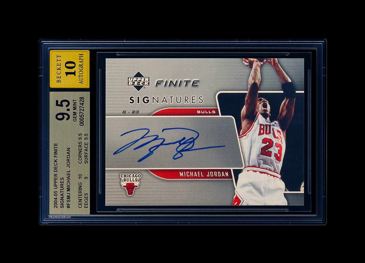 2004-05 Michael Jordan Upper Deck Finite Signatures SP Auto # FSMJ BGS 9.5 Gem Mint