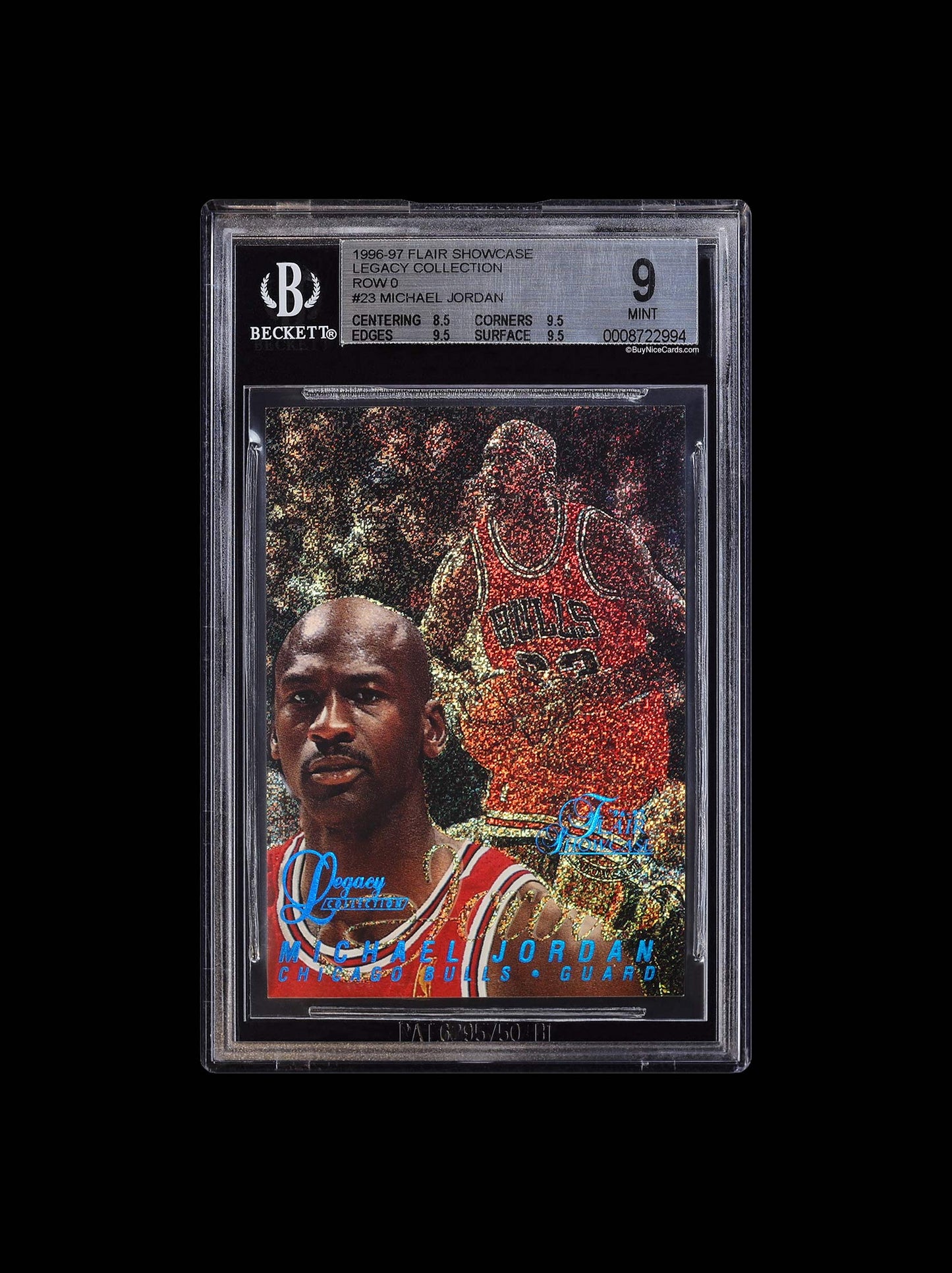 1996-97 Michael Jordan Flair Showcase Legacy Row 0 #23 BGS 9 - .5 Away from 9.5