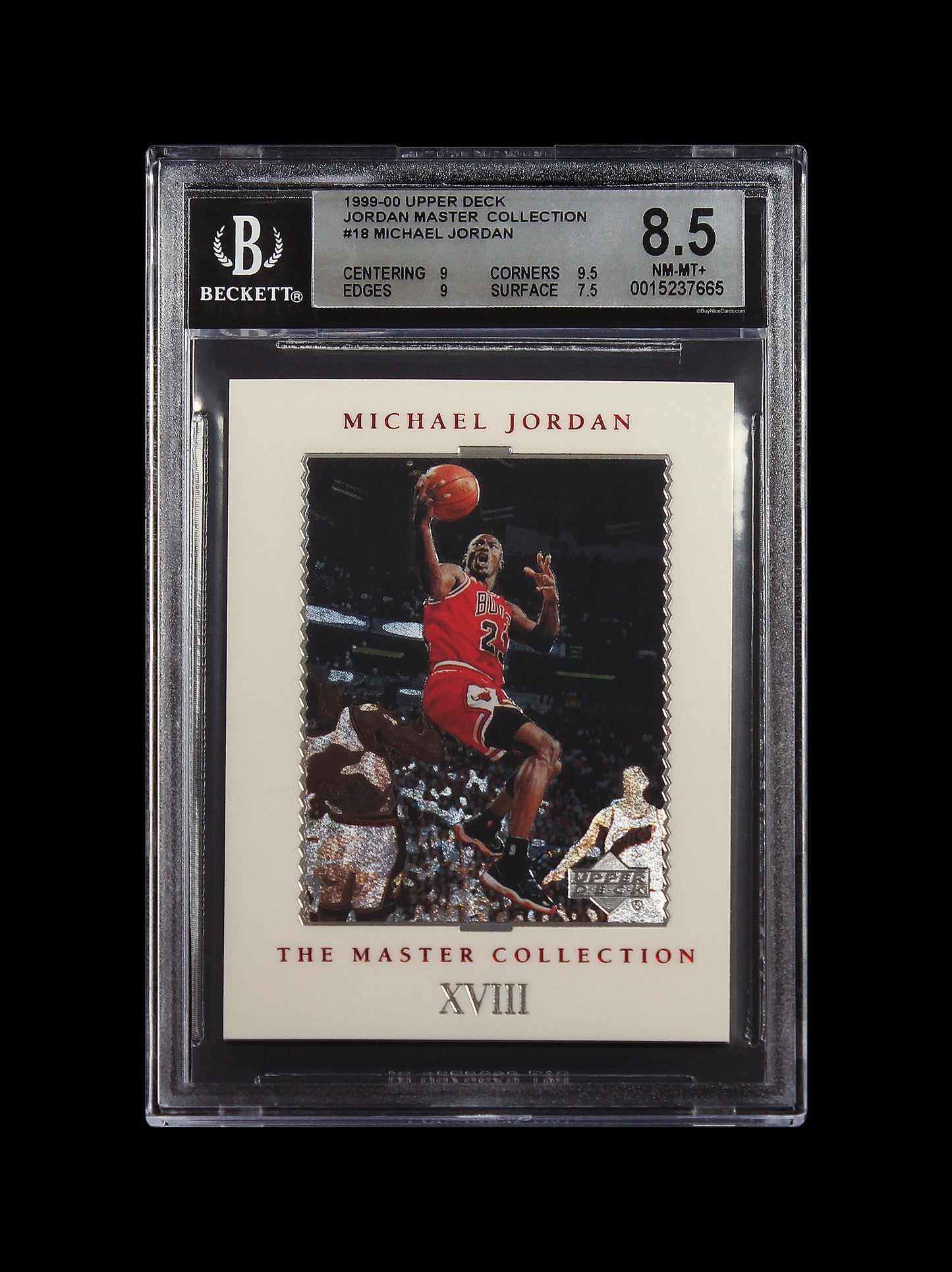 1999-00 Michael Jordan Upper Deck Master Collection Finals MVP /500 #18 BGS 8.5