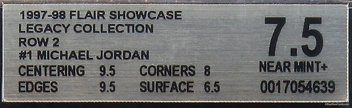 1997-98 Michael Jordan Fleer Flair Showcase Legacy Collection Row 2 /100 BGS 7.5