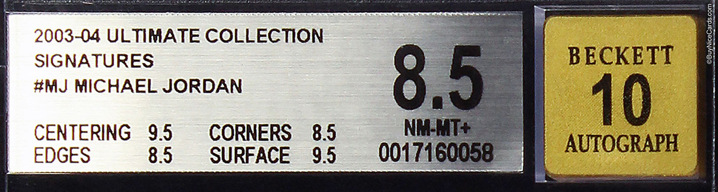 2003 Michael Jordan Upper Deck Ultimate Collection on Card SP Auto #MJ BGS 8.5 / 10 - Very Strong Auto