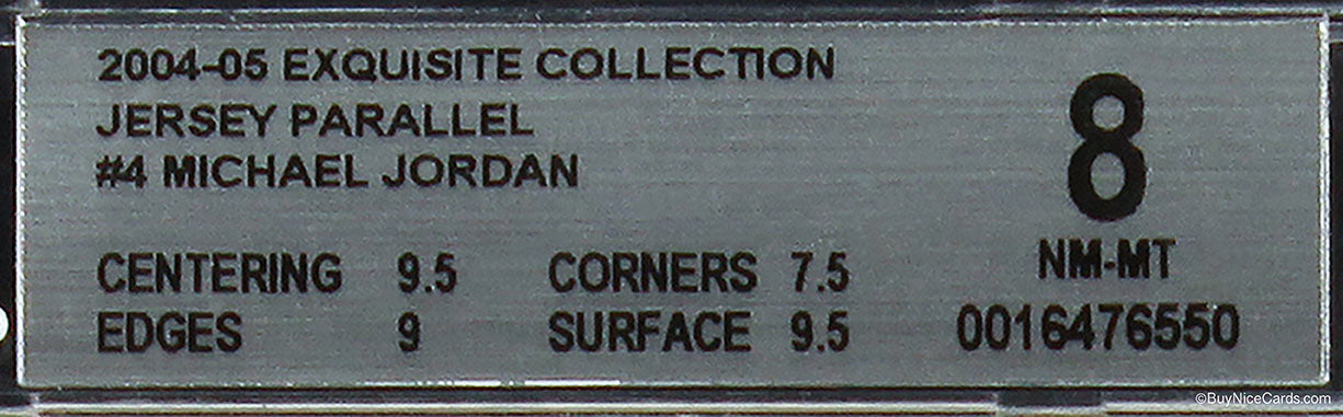 2004-05 Michael Jordan UD Exquisite Jersey Parallel All Star Patch /25 #4 BGS 8