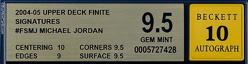 2004-05 Michael Jordan Upper Deck Finite Signatures SP Auto # FSMJ BGS 9.5 Gem Mint
