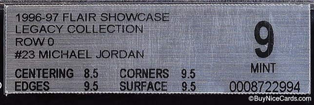 1996-97 Michael Jordan Flair Showcase Legacy Row 0 #23 BGS 9 - .5 Away from 9.5