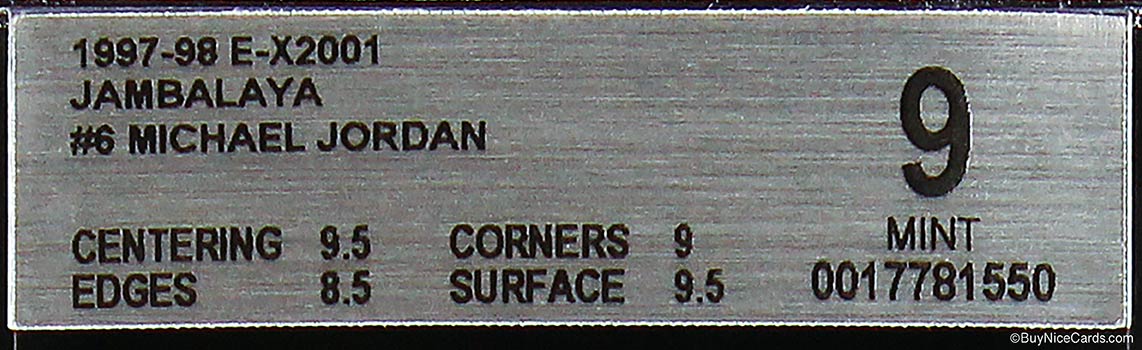 1997 Michael Jordan Fleer Skybox E-X2001 Jambalaya SP #6 BGS 9 with 9.5