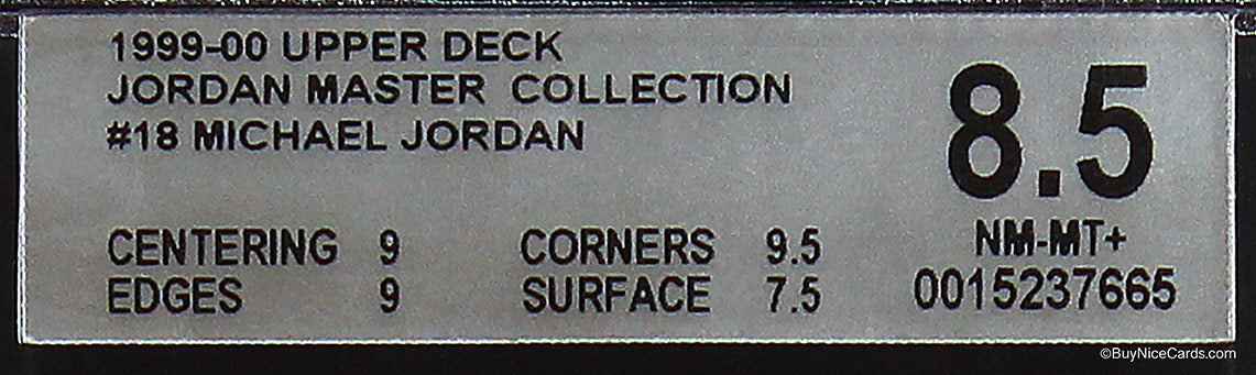 1999-00 Michael Jordan Upper Deck Master Collection Finals MVP /500 #18 BGS 8.5