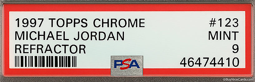 1997 Michael Jordan Topps Chrome Refractor SP # 123 PSA 9 Mint