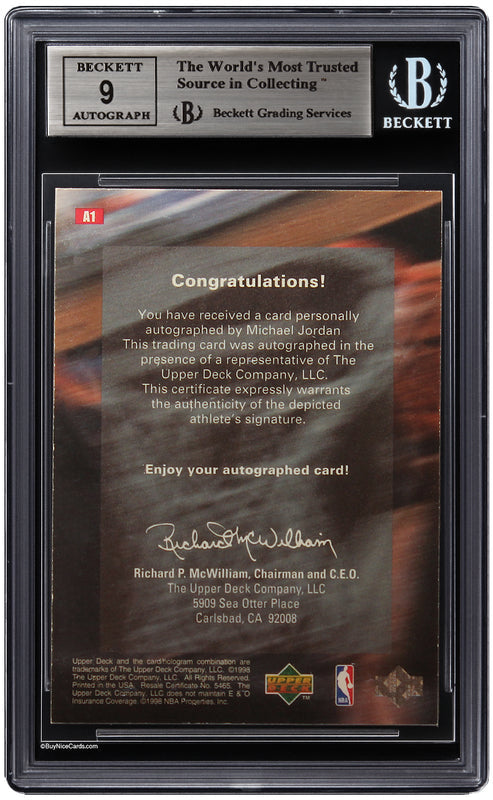 1999 Michael Jordan Upper Deck MJX SP Auto /50 # A1 BGS 8.5