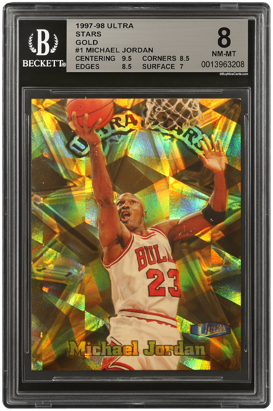 1997-98 Michael Jordan Fleer Ultra Stars Gold SP # 1 BGS 8
