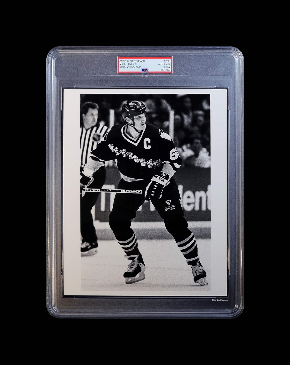 1992 Mario Lemieux R&R Sports Group Stanley Cup Year Type 1 Photo PSA