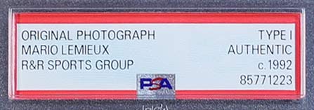 1992 Mario Lemieux R&R Sports Group Stanley Cup Year Type 1 Photo PSA