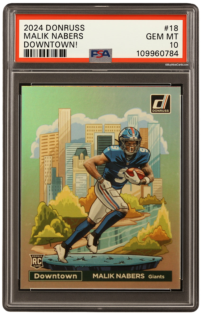2024 Malik Nabers Paini Donruss Optic Downtown! RC Rookie # 18 PSA 10 Gem Mint