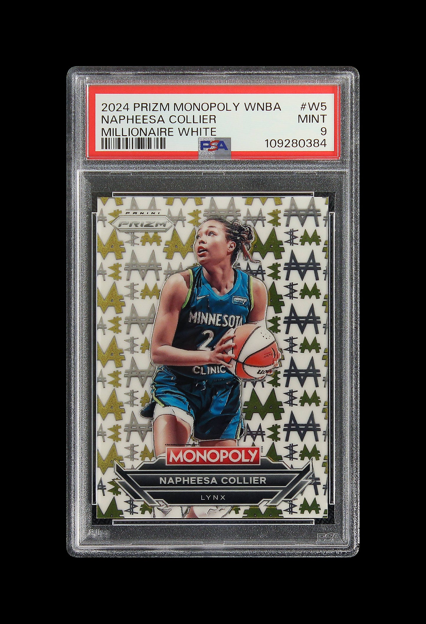2024 Napheesa Collier Panini Prizm Monopoly WNBA Millionaire White SP #W5 PSA 9 Mint