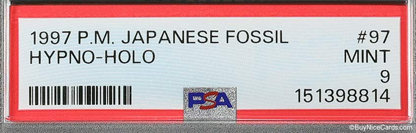 1997 Hypno Pokemon Japanese Fossil Holo #97 PSA 9 Gem Mint