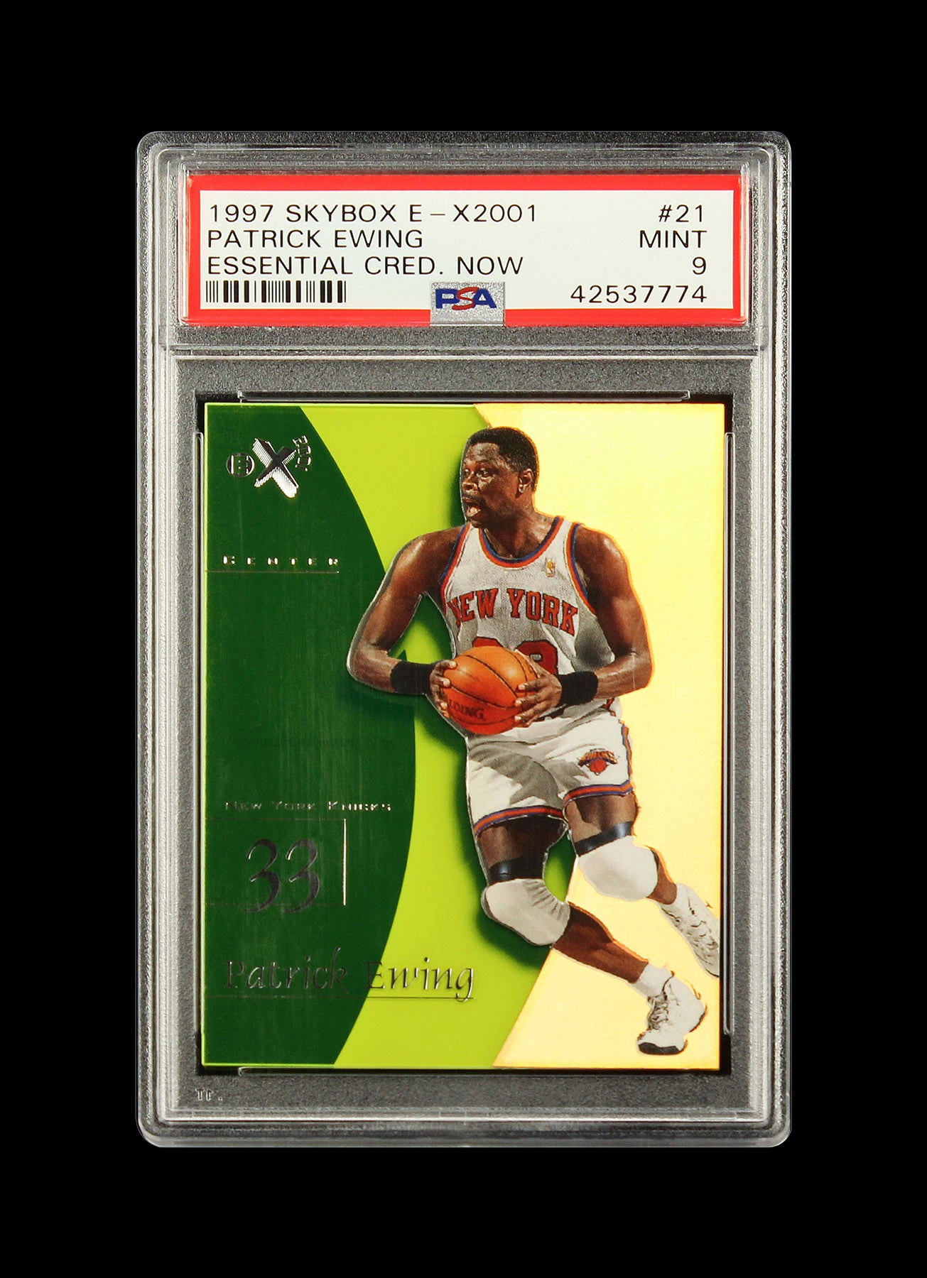 1997 Patrick Ewing Skybox E-X2001 Essential Credentials Now /21 # 21 PSA 9 Pop 1