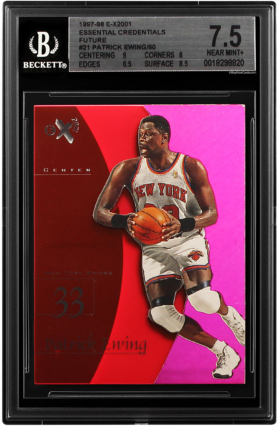 1997-98 Patrick Ewing Skybox EX-2001 Essential Credentials Future /60 #21 BGS 7.5