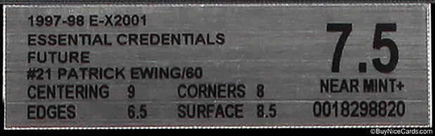 1997-98 Patrick Ewing Skybox EX-2001 Essential Credentials Future /60 #21 BGS 7.5