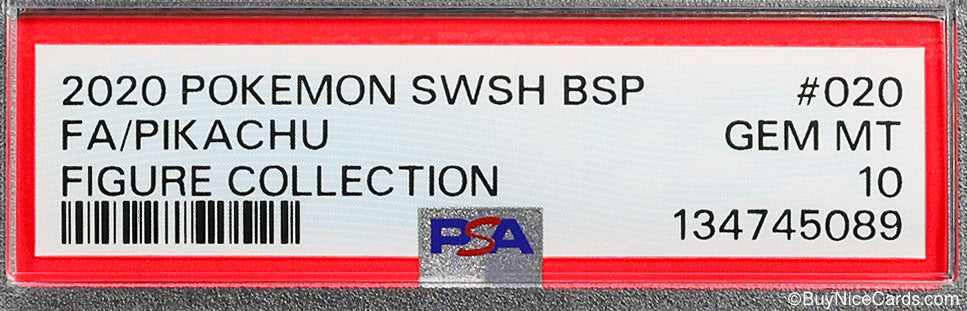 2020 Pikachu Pokemon SWSH BSP Black Star Promo FA Full Art Figure Collection # 020 PSA 10 Gem Mint